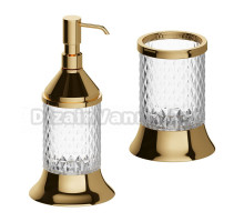 Набор Стакан Defne banyo Lafielle gold + Дозатор gold