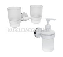 Набор Стакан Fora Lord FOR-LORD039WT двойной + Дозатор FOR-LORD041WT