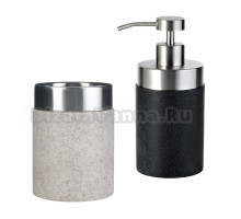 Набор Стакан Ridder Stone 22010111, бежевый + Дозатор 22010510, черный