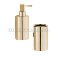 Набор Стакан Boheme Uno 10974-G настенный, золото + Дозатор 10977-G настенный, золото