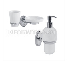 Набор Стакан Veragio Stanford VR.STD-7743.CR с мыльницей, хром + Дозатор VR.STD-7770.CR хром