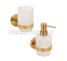 Набор Стакан Bemeta Sablo 160110012 gold matt + Дозатор 160109102 gold matt