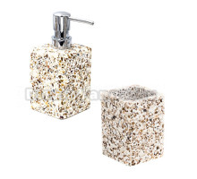 Набор Стакан Ridder Zelda 2169109 бежевый + Дозатор 2169509 настольный, хром