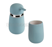 Набор Стакан АкваЛиния Soft B4333A-2B голубой + Дозатор B4333A-1B голубой