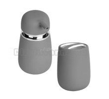 Набор Стакан АкваЛиния Soft B4333A-3G серый + Дозатор B4333A-1G серый