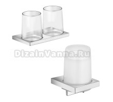 Набор Стакан Keuco Edition 11 11151019000, двойной, хром + Дозатор 11152019000, хром