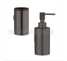 Набор Стакан Boheme Uno 10974-GM, gun metal + Дозатор 10977-GM, gun metal