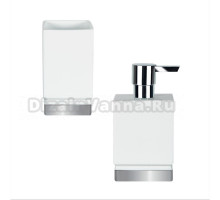 Набор Стакан Spirella Roma White 1017968 белый, серебряный + Дозатор White 1017969 белый, серебряный, хром