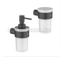 Набор Стакан AQUATEK Лира AQ4427MB матовый черный + Дозатор AQ4405MB матовый черный