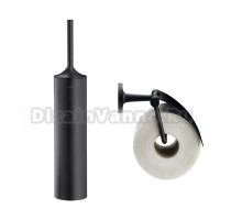 Набор Держатель Duravit Starck T 0099404600 черный, с крышкой + Ершик 0099454600 черный