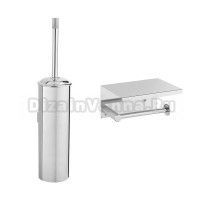 Набор Держатель Boheme Uno 10971-CR chrome с полкой для телефона + Ершик 10984-CR chrome