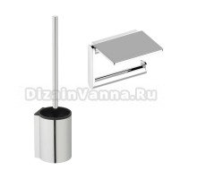 Набор Держатель Keuco Plan 14973, с полкой для телефона, хром + Ершик 14972, хром, черный