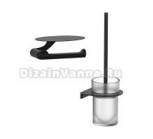 Набор Держатель IDDIS Noa NOABL00i43 черный матовый + Ершик NOABLG0i47 черный матовый