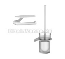 Набор Держатель IDDIS Noa NOAWT00i43 белый матовый + Ершик NOAWTG0i47 белый матовый