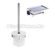 Набор Держатель Timo Selene 10044/00 с полкой для телефона + Ершик 10061/00 chrome