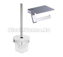 Набор Держатель Timo Selene 10043/00, с полкой для телефона + Ершик 10061/00 chrome
