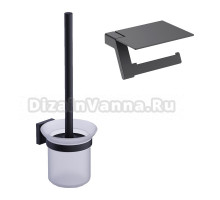 Набор Держатель Timo Selene 14043/03, с полкой для телефона + Ершик 12061/03, черный