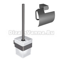 Набор Держатель Lemark Smooth line 9726012, графит + Ершик 9766021, графит