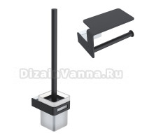 Набор Держатель Boheme Q 10941-CR-B с полкой для телефона + Ершик 10954-CR-B