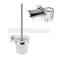 Набор Держатель Fixsen Kvadro FX-61309+10 с держателем для освежителя + Ершик FX-61313