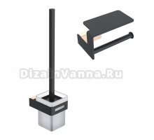 Набор Держатель Boheme Q 10941-G-B с полкой для телефона + Ершик 10954-G-B