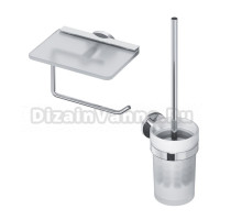 Набор Держатель AM.PM X-Joy A85A341500 с полкой для телефона, хром + Ершик A85A33300 хром