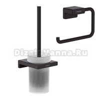 Набор Держатель Hansgrohe AddStoris 41771670, матовый черный + Ершик 41752670, матовый черный