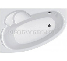 Акриловая ванна ALBA SPA Katrina без опоры 150x100 см, угловая, левая, пристенная, белая, асимметричная, с сиденьем