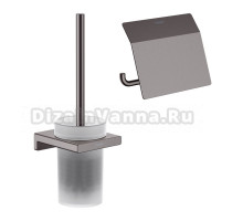 Набор Держатель Hansgrohe AddStoris 41753340 шлифованный черный хром + Ершик 41752340 шлифованный черный хром