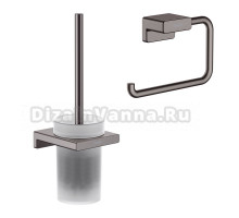 Набор Держатель Hansgrohe AddStoris 41771340, шлифованный черный хром + Ершик 41752340, шлифованный черный хром