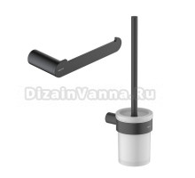 Набор Держатель AQUATEK Лира AQ4408MB матовый черный + Ершик AQ4410MB матовый черный