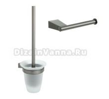 Набор Держатель Fixsen Trend Graphite FX-98010В, черный графит, без крышки + Ершик, черный графит