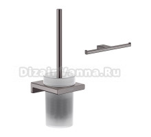 Набор Держатель Hansgrohe AddStoris 41748340, шлифованный черный хром + Ершик 41752340, шлифованный черный хром