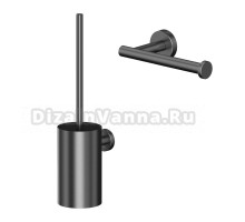 Набор Держатель WHITECROSS Ergo оружейная сталь + Ершик ER2270GM оружейная сталь