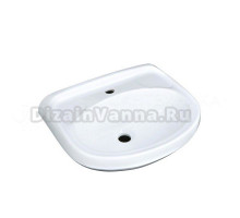 Мебельная раковина Лобненский Стройфарфор (ЛЗСФ) Браво 50 накладная, глянцевая белая, полукруглая, фарфор