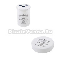 Набор Стакан АкваЛиния Белый металл B0366S + Мыльница B0367S