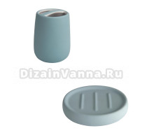 Набор Стакан АкваЛиния Soft B4333A-3B голубой + Мыльница B4333A-4B голубая