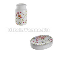 Набор Стакан АкваЛиния Flowers CE2074AA-TB + Мыльница CE2074AA-SD