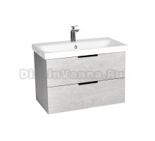 Тумба с раковиной VIANT Берлин 80 подвесная, с ящиками, цемент