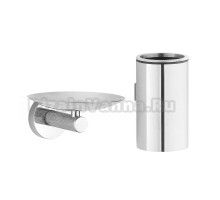 Набор Стакан Boheme Uno 10974-CR, chrome + Мыльница 10973-CR, chrome