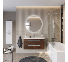 Мебель для ванной комнаты Cezares Eco Cer-N 100 орех шоколад софт, раковина Eco 100, ручки серые