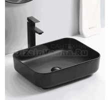 Раковина накладная Royce Crown, черная матовая, 50x39 см (RCW-142203BL)