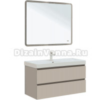 Мебель для ванной комнаты Aquanet Вега 2.0 100 подвесная, бежевая матовая