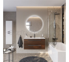 Мебель для ванной комнаты Cezares Eco Cer-N 100 орех шоколад софт, раковина Duet 100, ручки черные матовые