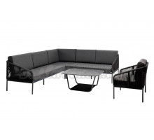 Комплект садовой мебели 5 в 1 4SiS Канны на 7 персон, со столом Гренада, модульный, темно-серый