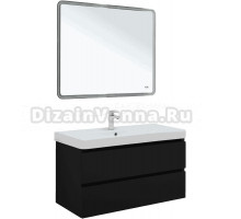 Мебель для ванной комнаты Aquanet Вега 2.0 100 подвесная, черная матовая