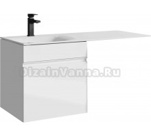 Тумба под раковину без столешницы Aqwella Duet 53 подвесная, под стиральную машину, белая
