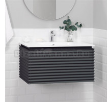 Тумба с раковиной Itana Eva 80x34x48 Эмаль Графит