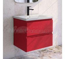 Тумба с раковиной Caprigo Forte 65 подвесная, красная