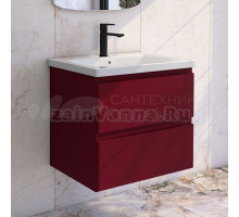 Тумба с раковиной Caprigo Forte 65 подвесная, бордовая